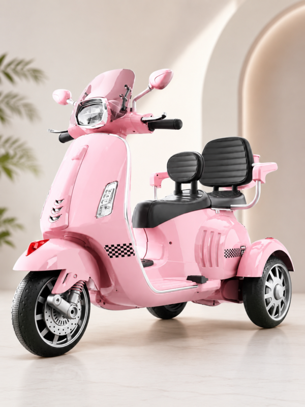 1000927380.png Vespa Scooter 2 Seater Big Size - Pink (Age 2-8)